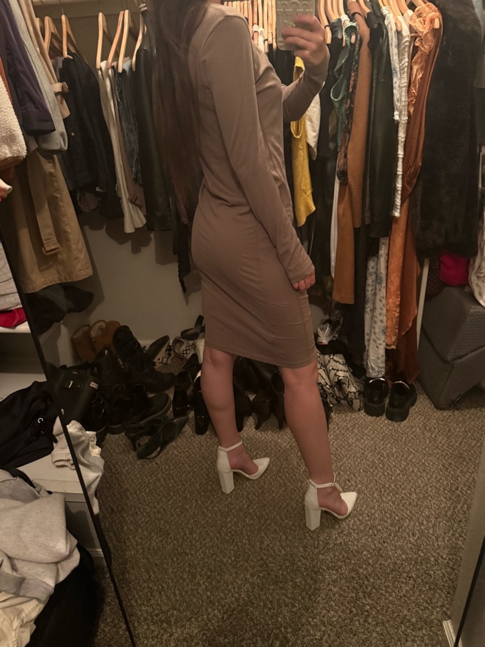 James Perse V-Neck Maxi Dress in Fawn Size 2